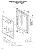 REFRIGERATOR DOOR PARTS Diagram and Parts List for GB2SHKXMQ00  Whirlpool Refrigerator