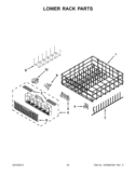 LOWER RACK PARTS Diagram and Parts List for WDT910SAYE2  Whirlpool Dishwasher