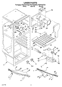 LINER Diagram and Parts List for ET8BPMXKT00  Whirlpool Refrigerator