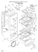 REFRIGERATOR LINER Diagram and Parts List for 3XART720F01  Whirlpool Refrigerator