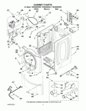 CABINET PARTS Diagram and Parts List for YWED9550WL0  Whirlpool Dryer