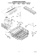 LOWER RACK Diagram and Parts List for DUL300XLTQ0  Whirlpool Dishwasher