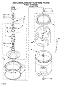 AGITATOR, BASKET AND TUB PARTS Diagram and Parts List for 3SLSR6233MQ0  Whirlpool Washer