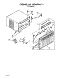 CABINET AND FRONT Diagram and Parts List for RE81  Whirlpool Air Conditioner