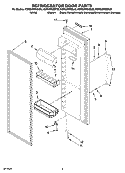 REFRIGERATOR DOOR PARTS Diagram and Parts List for KSRS25RSBL00  KitchenAid Refrigerator