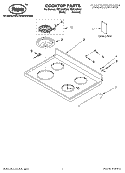 COOKTOP PARTS Diagram and Parts List for FEP320KW1  Roper Range