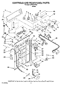 CONTROLS AND REAR PANEL PARTS Diagram and Parts List for MTW5770TQ0  Whirlpool Washer