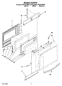 DOOR PARTS Diagram and Parts List for GY398LXPB03  Whirlpool Range