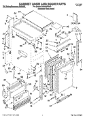 CABINET LINER AND DOOR PARTS Diagram and Parts List for KUIA18PNLS3  KitchenAid Ice Maker