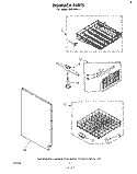 DISHRACK Diagram and Parts List for SHU40041  Whirlpool Dishwasher