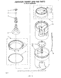 AGITATOR, BASKET AND TUB Diagram and Parts List for LA5550XPW3  Whirlpool Washer