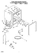 TUB AND FRAME PARTS Diagram and Parts List for DUL300XTLT3  Whirlpool Dishwasher