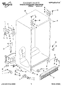 CABINET Diagram and Parts List for 3ED25DQXBN00  Whirlpool Refrigerator