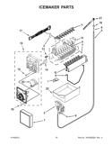 ICEMAKER PARTS Diagram and Parts List for GB9FHDXWQ06  Whirlpool Refrigerator