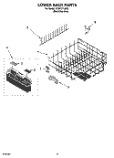 LOWER RACK PARTS Diagram and Parts List for KUDK01ILBS3  KitchenAid Dishwasher