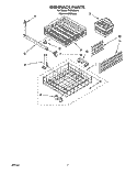 DISHRACK Diagram and Parts List for TUD5000Y4  Whirlpool Dishwasher