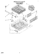 DISHRACK Diagram and Parts List for TUD5000Y3  Whirlpool Dishwasher