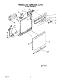 FRAME AND CONSOLE Diagram and Parts List for DU5216XW0  Whirlpool Dishwasher