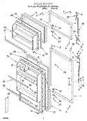 DOOR Diagram and Parts List for ET14NKXGW00  Whirlpool Refrigerator