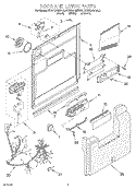 DOOR AND LATCH Diagram and Parts List for KUDR24SEAL2  KitchenAid Dishwasher