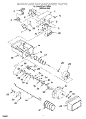 MOTOR AND ICE CONTAINER Diagram and Parts List for 3XART735G00  Whirlpool Refrigerator