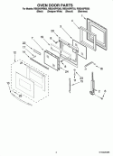 OVEN DOOR PARTS Diagram and Parts List for RBS245PRB03  Whirlpool Wall Oven