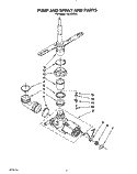 PUMP AND SPRAYARM Diagram and Parts List for WU1000X6  Roper Dishwasher
