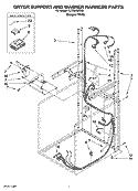 DRYER SUPPORT AND WASHER HARNESS PARTS Diagram and Parts List for YLTE6234DQ6  Whirlpool Washer Dryer Combo