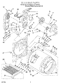 BULKHEAD Diagram and Parts List for LGT8858DQ1  Whirlpool Dryer