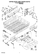 UPPER RACK AND TRACK PARTS Diagram and Parts List for KUDU03FTPA1  KitchenAid Dishwasher