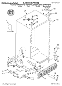 CABINET, LITERATURE Diagram and Parts List for KSRS25CKWH02  KitchenAid Refrigerator