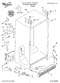 CABINET, LITERATURE Diagram and Parts List for 4YED27PQFN01  Whirlpool Refrigerator
