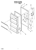 DOOR PARTS Diagram and Parts List for EV120FXMQ03  Whirlpool Freezer