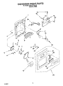 DISPENSER FRONT PARTS Diagram and Parts List for KSBP25FKSS02  KitchenAid Refrigerator