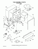 TUB ASSEMBLY PARTS Diagram and Parts List for IPU25364  Inglis Dishwasher