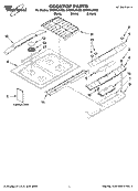 COOKTOP PARTS Diagram and Parts List for GW399LXUB0  Whirlpool Range