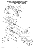 MOTOR AND ICE CONTAINER PARTS Diagram and Parts List for ED2NHGXVQ00  Whirlpool Refrigerator