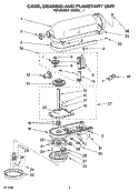 CASE, GEARING AND PLANETARY UNIT Diagram and Parts List for 9KSM90GN1  KitchenAid Mixer