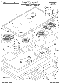 SECTION Diagram and Parts List for KECN507YWH0  KitchenAid Cooktop