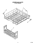 LOWER RACK Diagram and Parts List for KUDI220WWH4  KitchenAid Dishwasher