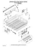 UPPER RACK AND TRACK PARTS Diagram and Parts List for KUDE40FXPA6  KitchenAid Dishwasher