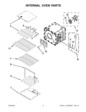 INTERNAL OVEN PARTS Diagram and Parts List for KEBS279BWH00  KitchenAid Wall Oven