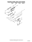 CONTROL PANEL AND LATCH PARTS Diagram and Parts List for DU1030XTXB2  Whirlpool Dishwasher