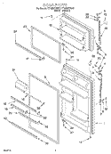DOOR Diagram and Parts List for TT18DKXFW01  Estate Refrigerator