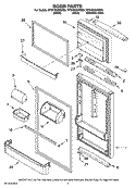 DOOR PARTS Diagram and Parts List for MTB1854VRW00  Whirlpool Refrigerator