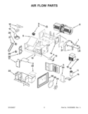 AIR FLOW PARTS Diagram and Parts List for KHMC1857BWH0  KitchenAid Microwave