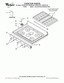 COOKTOP PARTS Diagram and Parts List for WFG374LVD1  Whirlpool Range
