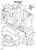 CABINET PARTS Diagram and Parts List for YCEM2760KQ3  Whirlpool Dryer