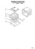 INTERNAL OVEN Diagram and Parts List for KEBC101KWH0  KitchenAid Wall Oven