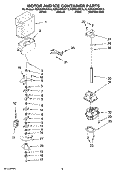 MOTOR AND ICE CONTAINER PARTS Diagram and Parts List for KSRG22FKWH19  KitchenAid Refrigerator